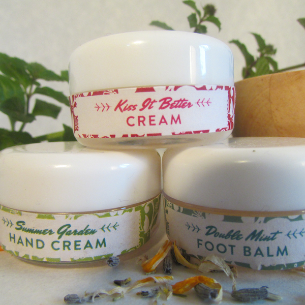 Trial Trio: Summer Garden Hand Cream, Double Mint Foot Balm & Kiss It Better Balm